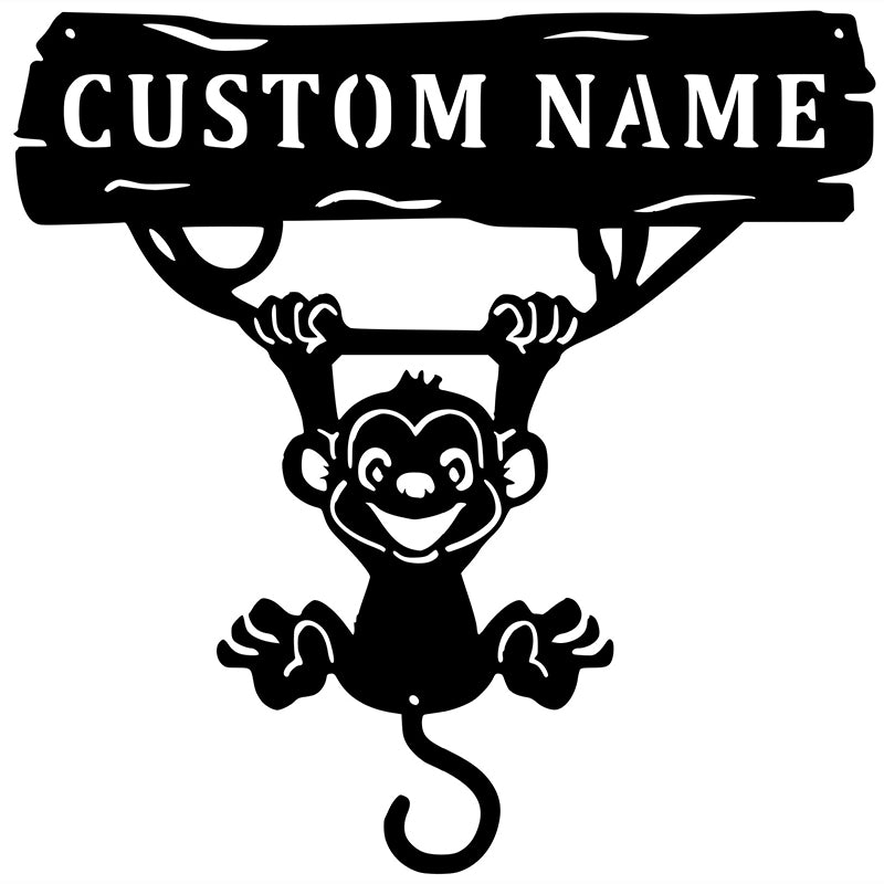 Baby Monkey Personalized - Metal Sign