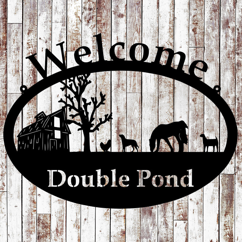 Farm Welcome Sign Personalized - Metal