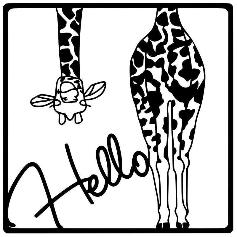 Giraffe Hello - Metal Art