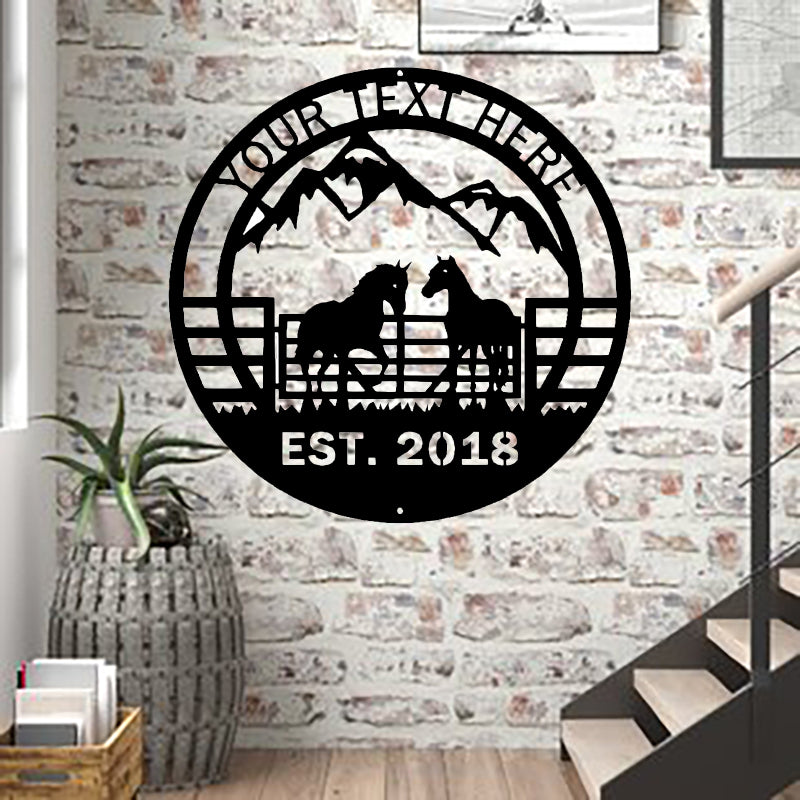 Horse Corral Sign Personalized - Metal Sign