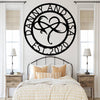 Infinity Heart In Circle Personalized - Metal Sign