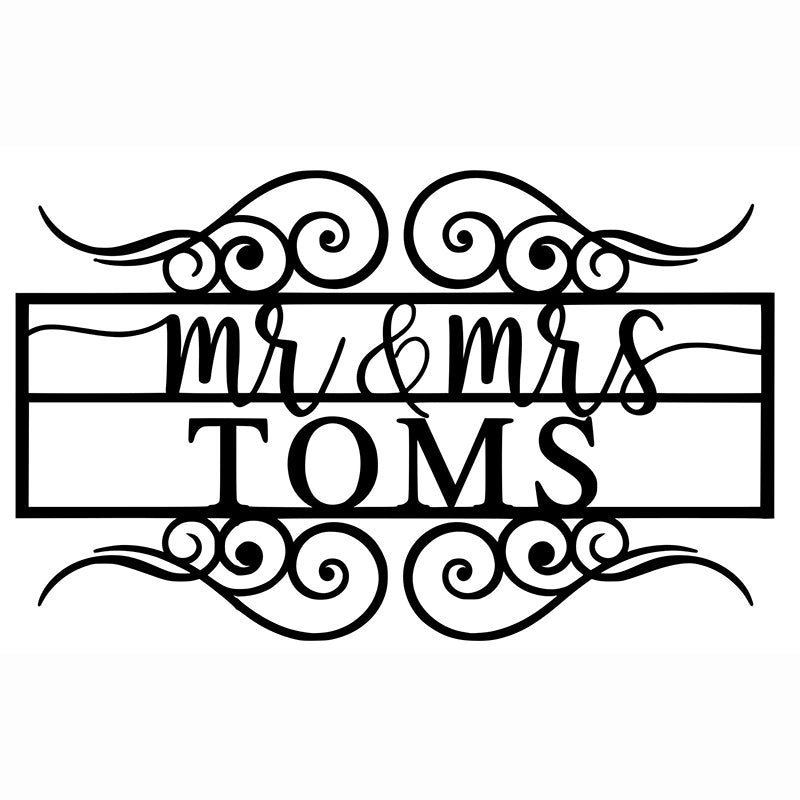 Mr & Mrs Personalized Fancy - Metal Sign