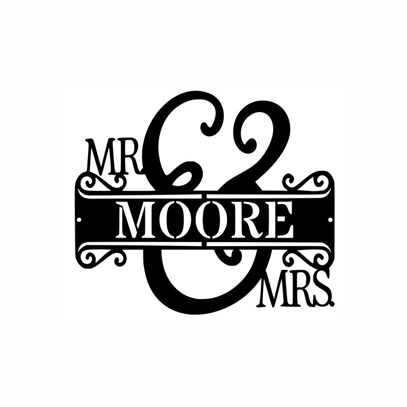 Mr & Mrs Sign Personalized - Metal Sign