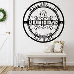 Welcome Circle Sign Personalized - Metal Sign